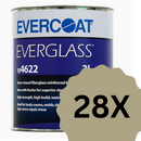 28 x EVERCOAT Everglass Short Strand Fibreglass - kurzfaseriger glasfaservertärkter Spachtel 3L inkl Härter