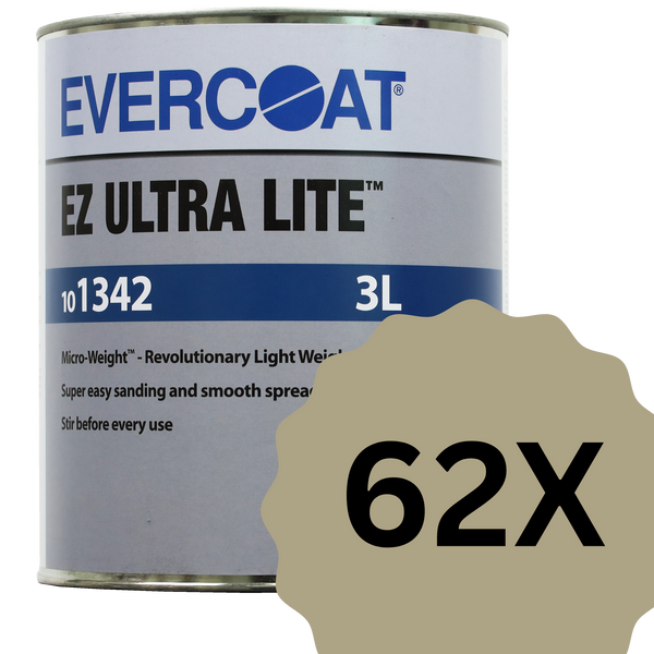 62 x EVERCOAT EZ Ulta Lite 3.0L Ultraleichter Reparaturspachtel mit außergewöhnlicher Füllkraft inkl. Härter