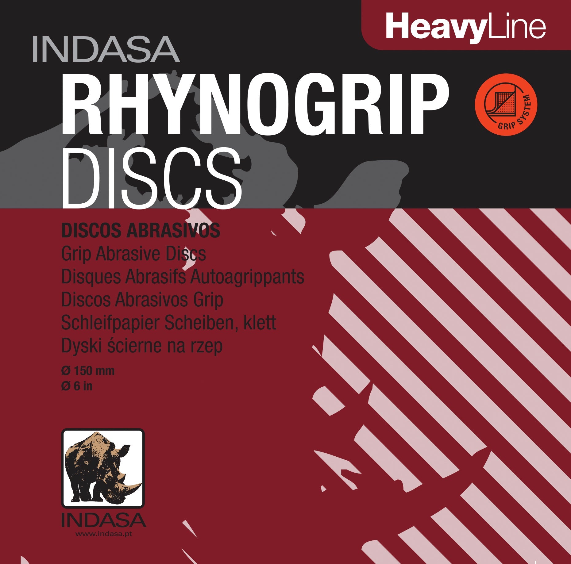 50 x Indasa Schleifscheiben RHYNOGRIP HEAVY LINE D 150mm 8Loch