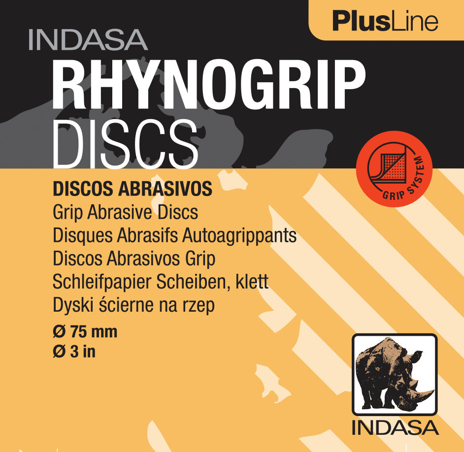 50 x Indasa Schleifscheiben RHYNOGRIP PLUS LINE D 75mm  - Schleifmittel resistent gegen Zusetzen