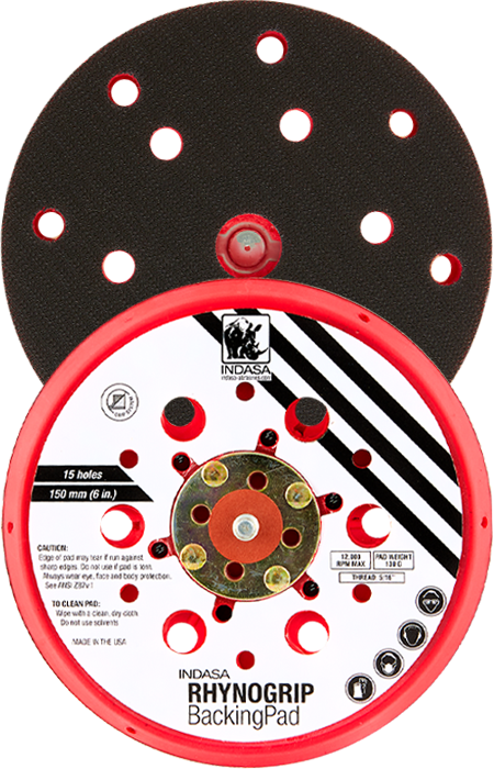 Indasa Exzenterteller D 150mm 15Loch Niedriges Profil, Rhynogrip-Backing Pad, Schleifteller, Ersatz-Klett-Teller