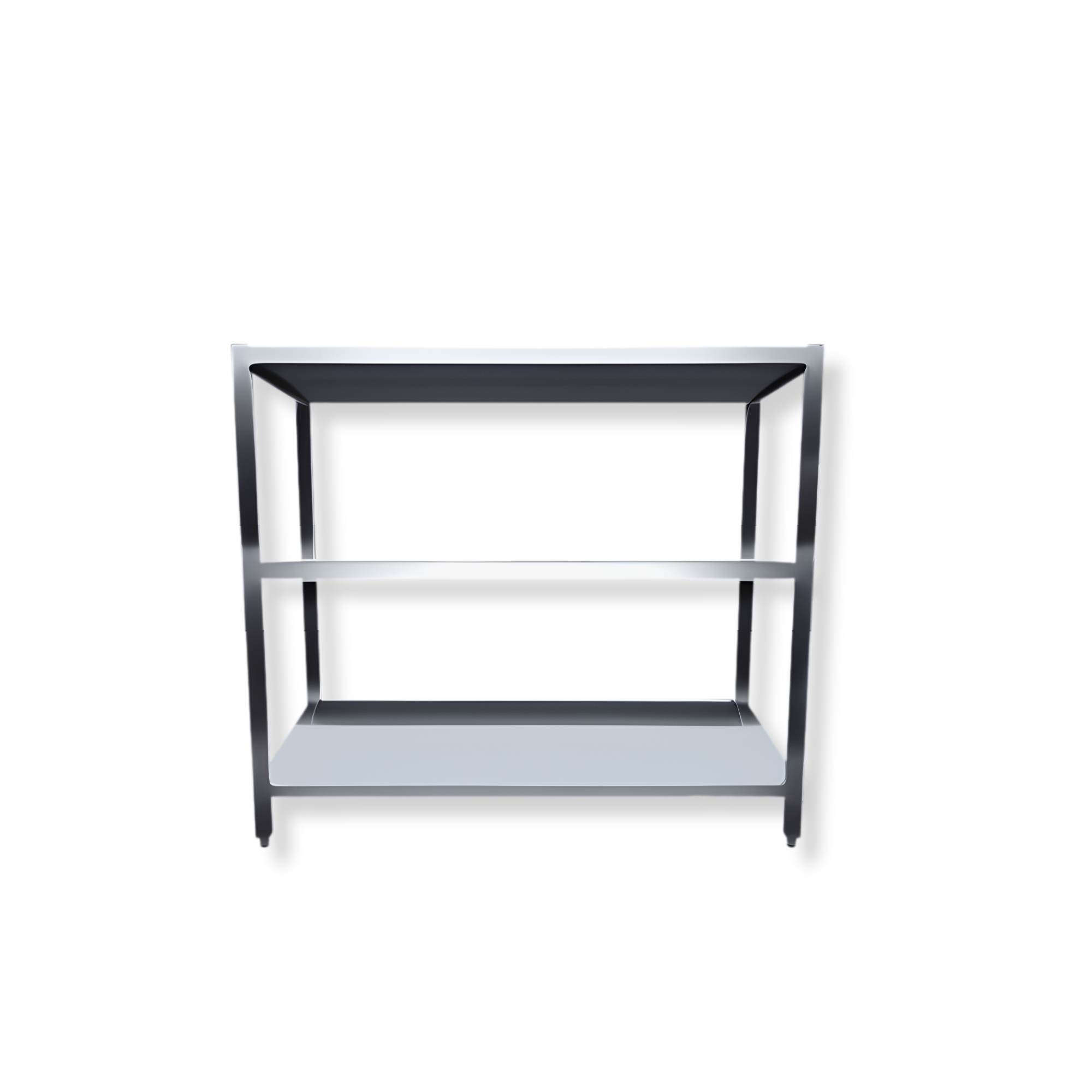 Edelstahl (1.4016) Mischraum Regal - H=140cm - koplett verscheißt  - Tragfähigkeit 70 kg/m² pro Boden