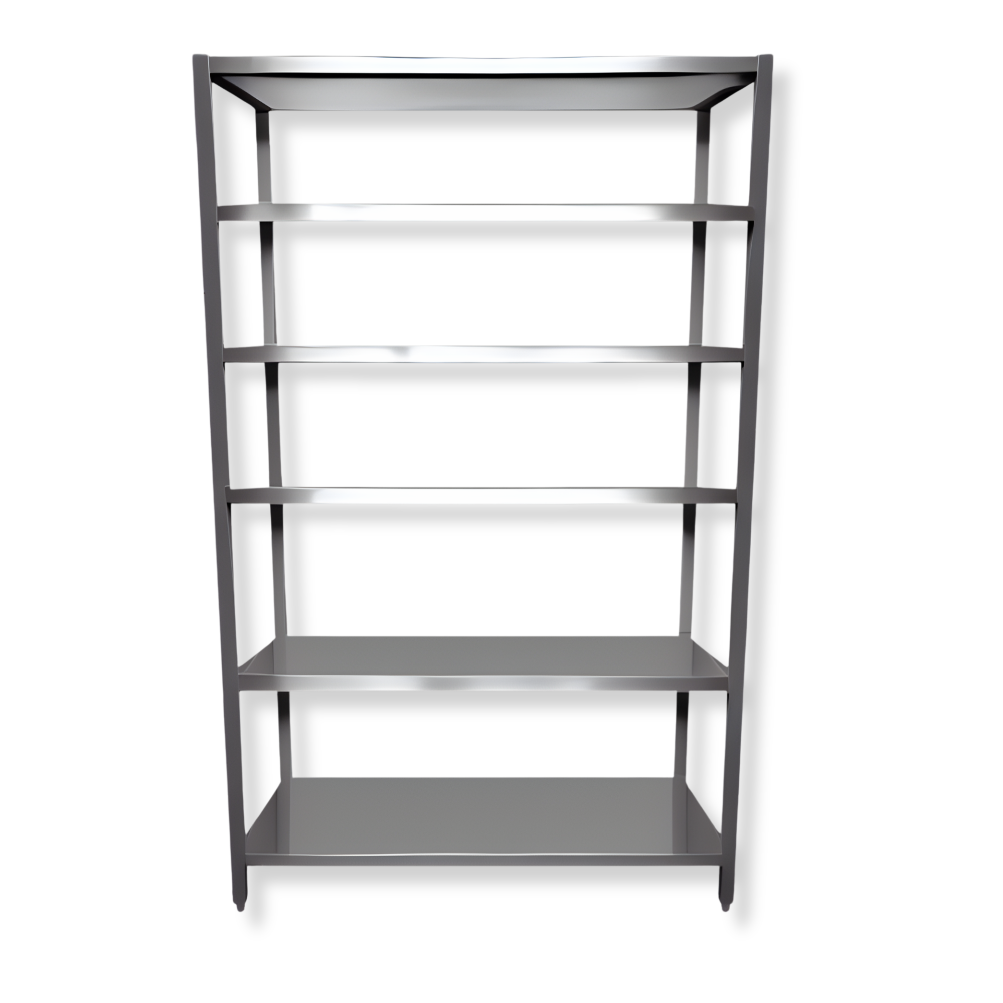 Edelstahl (1.4016) Mischraum Regal - H=220cm - koplett verscheißt  - Tragfähigkeit 70 kg/m² pro Boden