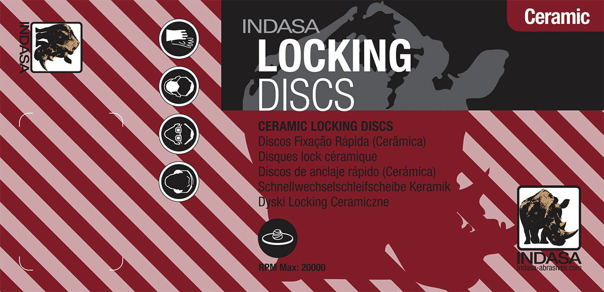 25 x Indasa Rhyno Schnellwechselscheiben CERAMIC 50mm, Locking Discs, Schnellwechsel Schleifscheiben