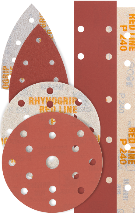 50 x Indasa Schleifscheiben RHYNOGRIP RED LINE D 75mm - Exzenter Profi Schleifpapier Klett, Exzenterschleifpapier