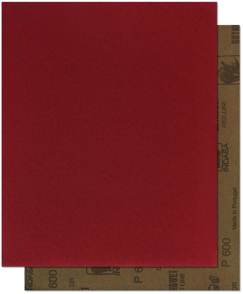 50 x Indasa Schleifblätter zum Nass schleifen RHYNOWET RED LINE  230 x 280mm - Schleifbögen Wasserfest Nass