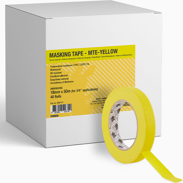 Indasa Klebeband Gelb, Abdeckband, Masking Tape, Kreppband, Lackiererband - MTE - Gelb - 110°C