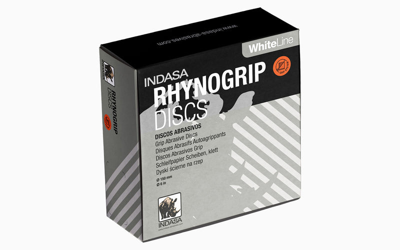 50 x  Indasa Schleifscheiben RHYNOGRIP WHITE LINE D 150mm 9Loch - Exzenter Profi Schleifpapier Klett, Exzenterschleifpapier