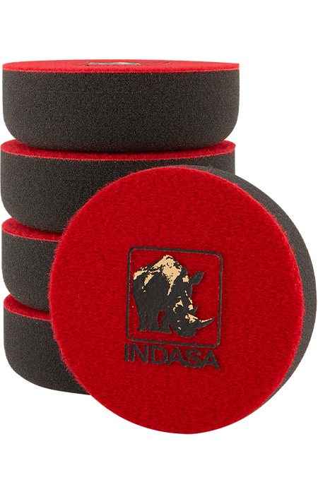 5 x Indasa Polierschwamm - 80mm Durchmesser - schwarz weich - AUTOGLOSS MOP