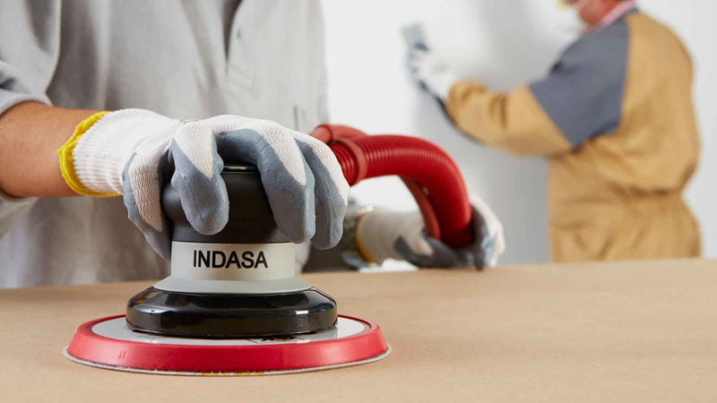 Indasa Exzenter A-Series 150mm 2,5mm oder 5mm Hub inkl. Teller 5H, Exzenterschleifer, Luftschleifer, Pneumatisch