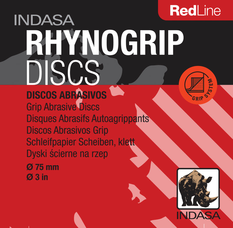50 x Indasa Schleifscheiben RHYNOGRIP RED LINE D 75mm - Exzenter Profi Schleifpapier Klett, Exzenterschleifpapier