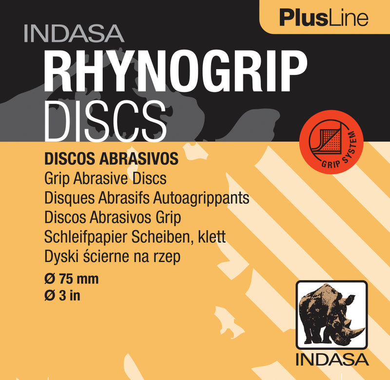50 x Indasa Schleifscheiben RHYNOGRIP PLUS LINE D 75mm 3Loch  - Schleifmittel resistent gegen Zusetzen