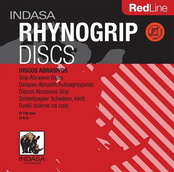 50 x Indasa Schleifscheiben RHYNOGRIP RED LINE 150mm 9Loch - Exzenter Profi Schleifpapier Klett
