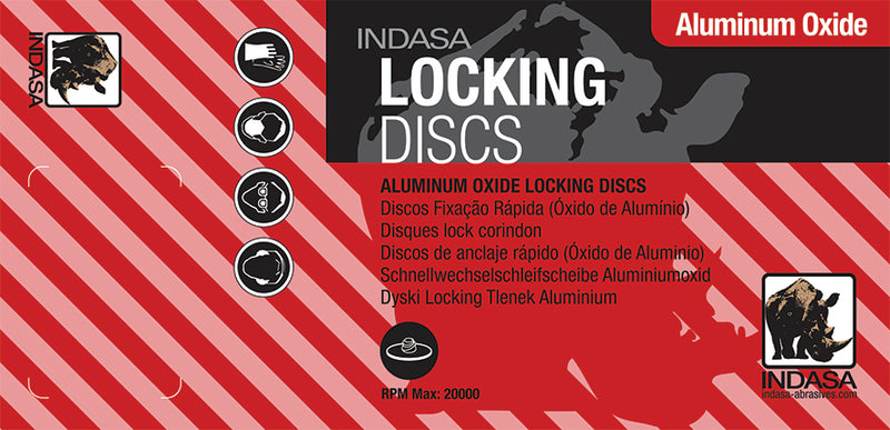 25 x Indasa Rhyno Schnellwechselscheiben Aluminiumoxid 75mm, Locking Discs, Schnellwechsel Schleifscheiben