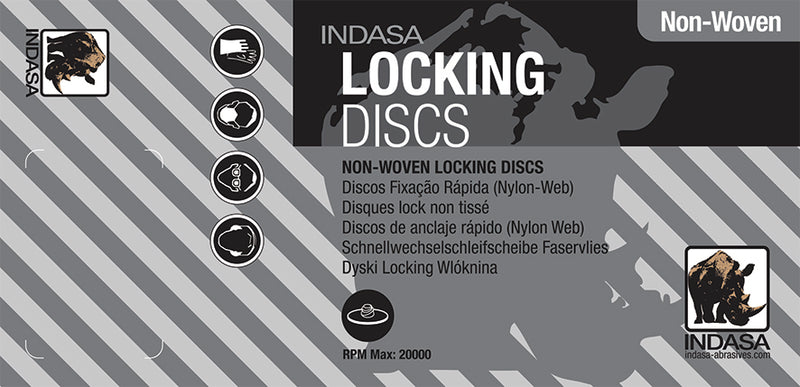25 x Indasa Rhyno Faservliesscheiben Schnellwechselscheibe 50mm, Locking Discs, Schnellwechsel Schleifscheiben