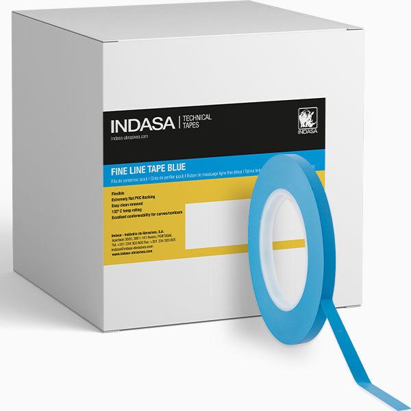 Indasa Fineline Tape Konturenband, Zierlinienband, Schutzband, Abklebeband, Lackierband 3, 6, 9, 12, 19 mm Blau