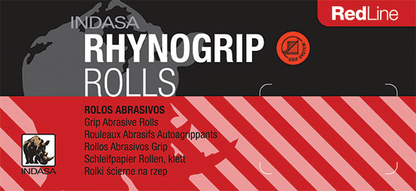 Indasa Schleifpapier auf Rolle RHYNOGRIP RED LINE 115mm x 50m, Schleifrolle, Allrounder Schleifpapier
