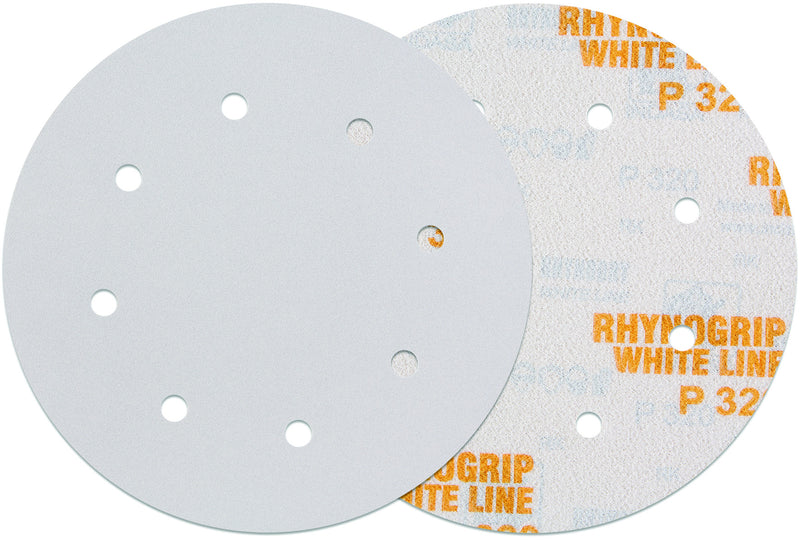 50 x Indasa Schleifscheiben RHYNOGRIP WHITE LINE D 200mm 8Loch - Exzenter Profi Schleifpapier Klett, Exzenterschleifpapier