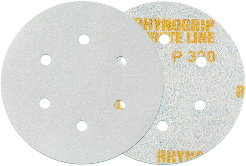 50 x Indasa Schleifscheiben RHYNOGRIP WHITE LINE D 150mm 6Loch - Exzenter Profi Schleifpapier Klett, Exzenterschleifpapier