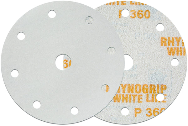 50 x  Indasa Schleifscheiben RHYNOGRIP WHITE LINE D 150mm 9Loch - Exzenter Profi Schleifpapier Klett, Exzenterschleifpapier