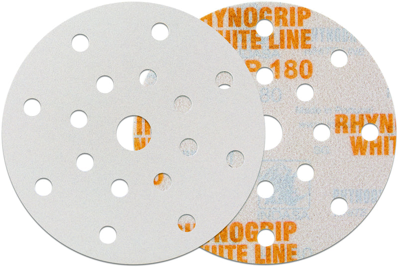 50 x Indasa Schleifscheiben RHYNOGRIP WHITE LINE D 150mm 17Loch - Exzenter Profi Schleifpapier Klett, Exzenterschleifpapier